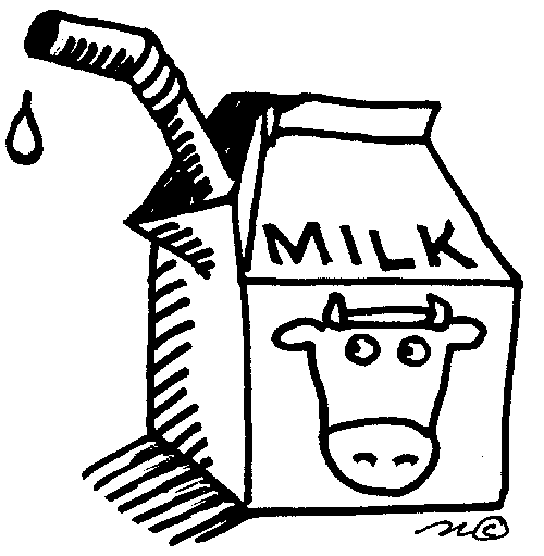 Milk Carton Black And White Clipart