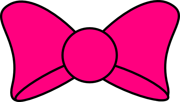 Pink ribbon bow clipart - .