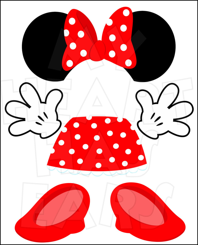 Minnie Mouse Body Parts For S - Minnie Mouse Ears Clip Art