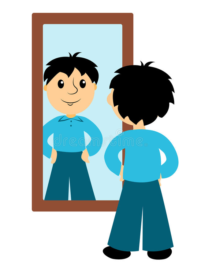 Download The boy looks in a m - Mirror Clipart
