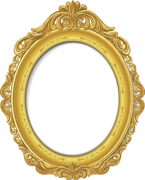 gold picture frame vector art - Mirror Clipart