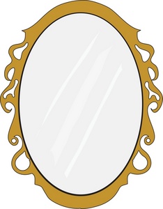 Mirror Clipart Image Oval Mirror With Gold Frame