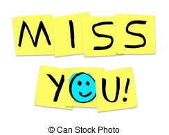 Miss You - Words on Yellow . - Miss You Clipart