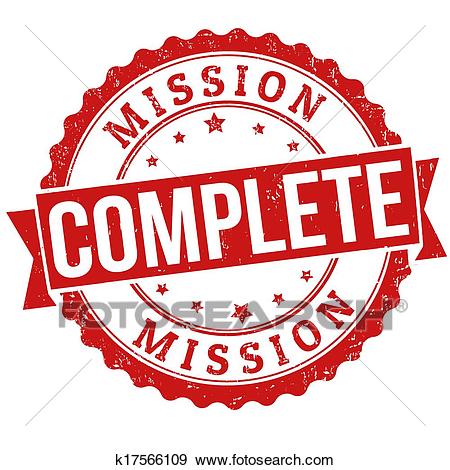 Clip Art - Mission complete stamp. Fotosearch - Search Clipart,  Illustration Posters, Drawings