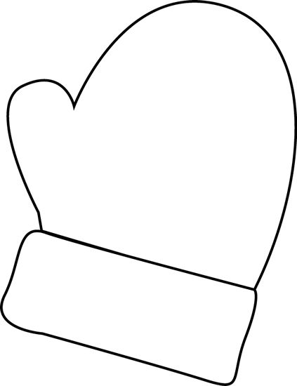 mittens clip art | Black and White Mitten Clip Art - black and white outline of