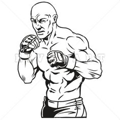 Clipart Image of MMA UFC Cage Fighters Graphic http://www.rivalart.