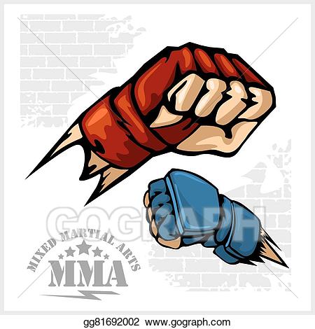 Fist punch - MMA mixed martial arts emblem badges