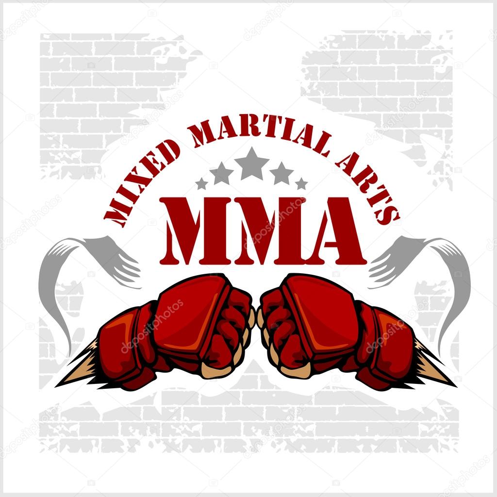 MMA mixed martial arts emblem badges. Vector emblem u2014 Vector by Digital- Clipart