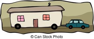 ... Mobile home towing - Cartoon image of a large mobile home.