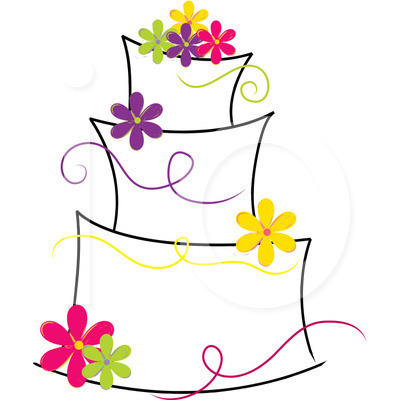 modern wedding cake clipart
