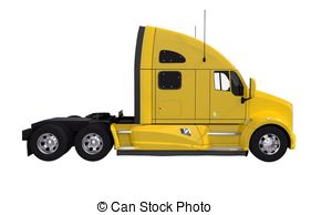 Modern Tractor Truck... Yellow Tractor Truck Isolated Clip Artby ...