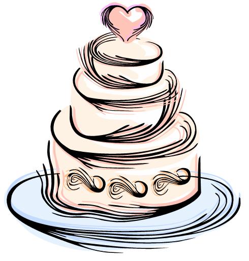 Pink wedding cake clip art fr