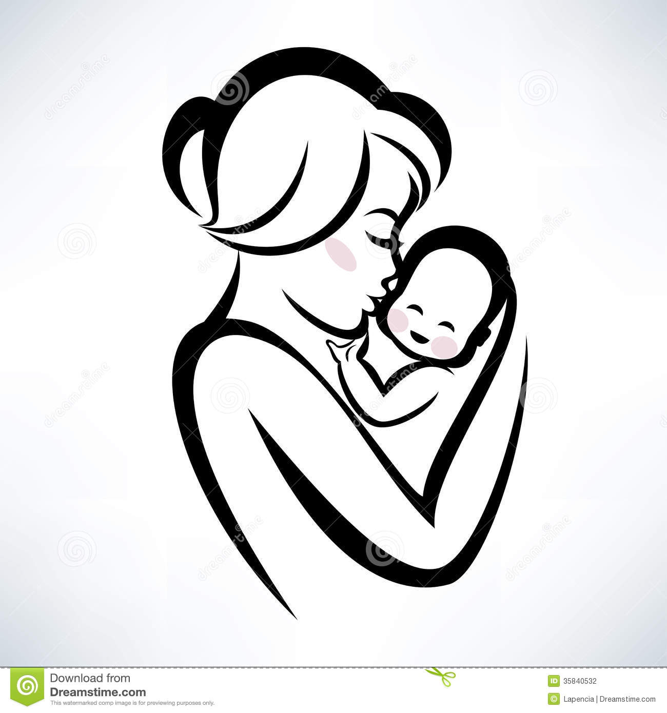 Mother Holding Baby Clipart M