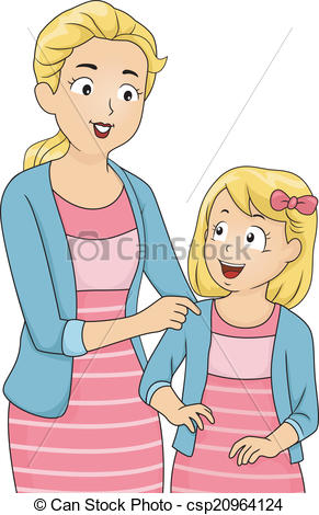 Cute blond mother and daughte