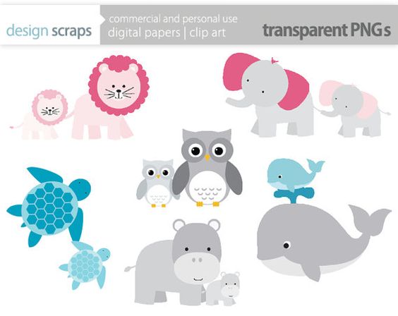 mom baby animal clip art graphics, baby shower motheru0026#39;s day animals digital clipart owl whale