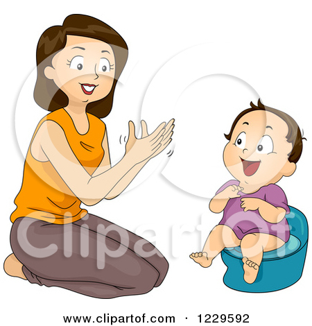 Mom Clapping And Potty Training Her Daughter by BNP Design Studio
