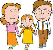 Mom Dad Daughter Clipart #1