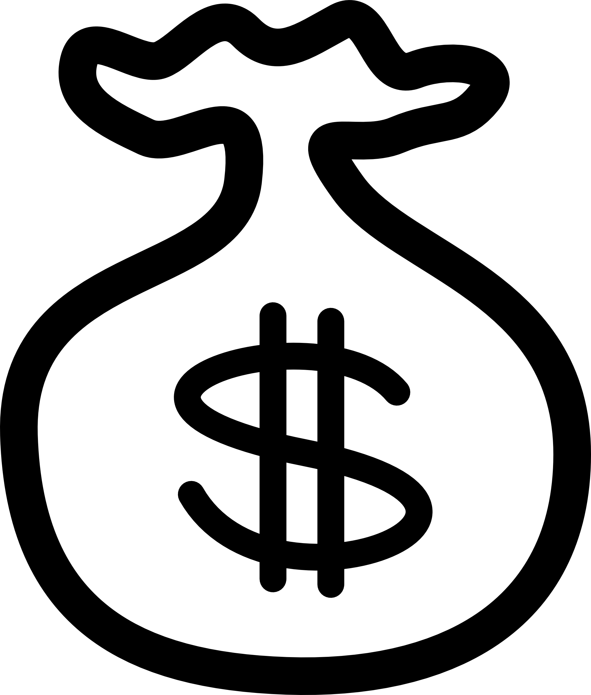 Money Bag Clip Art Black And  - Bag Of Money Clipart
