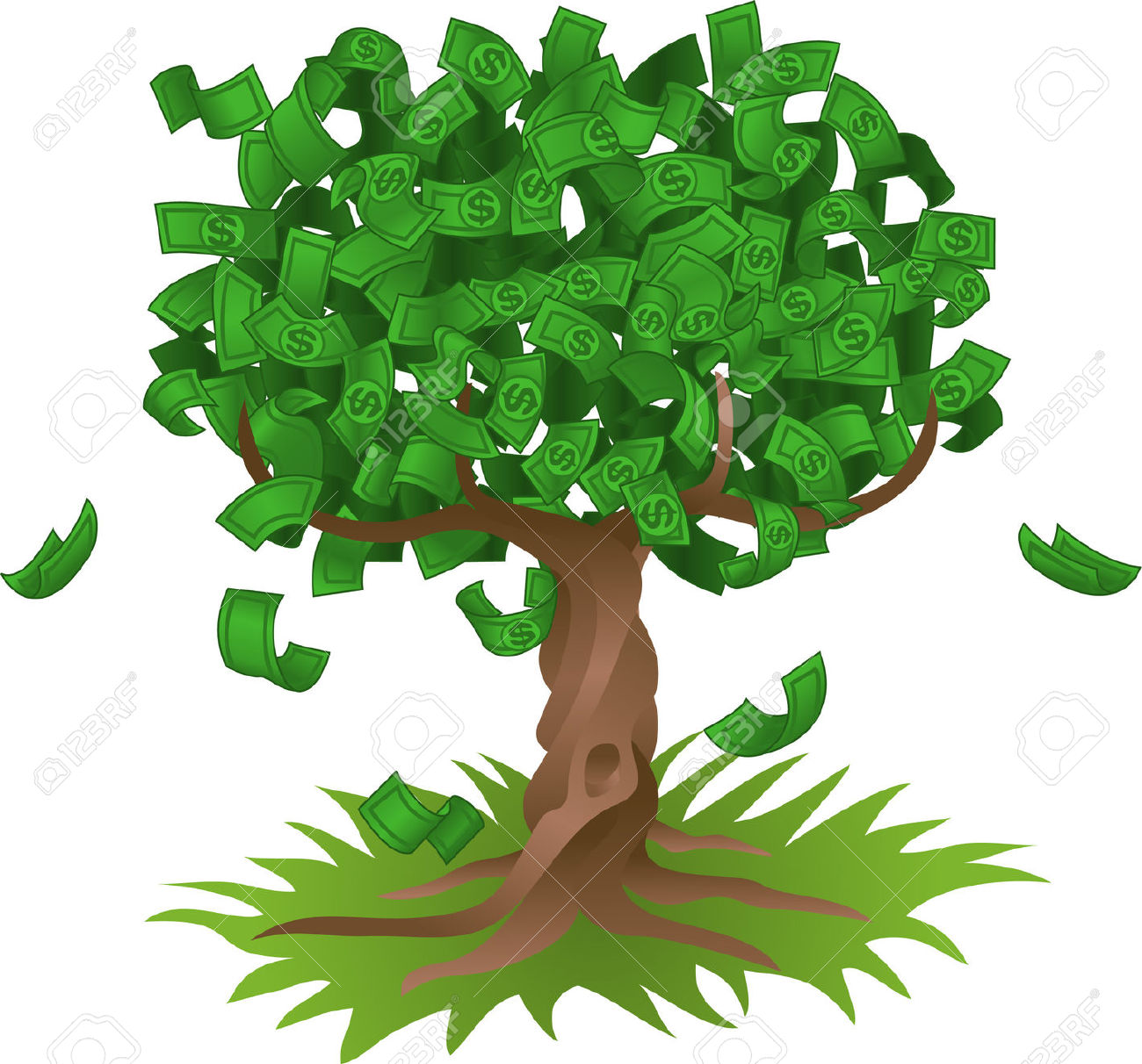 Money growing on a tree, . - Money Tree Clipart