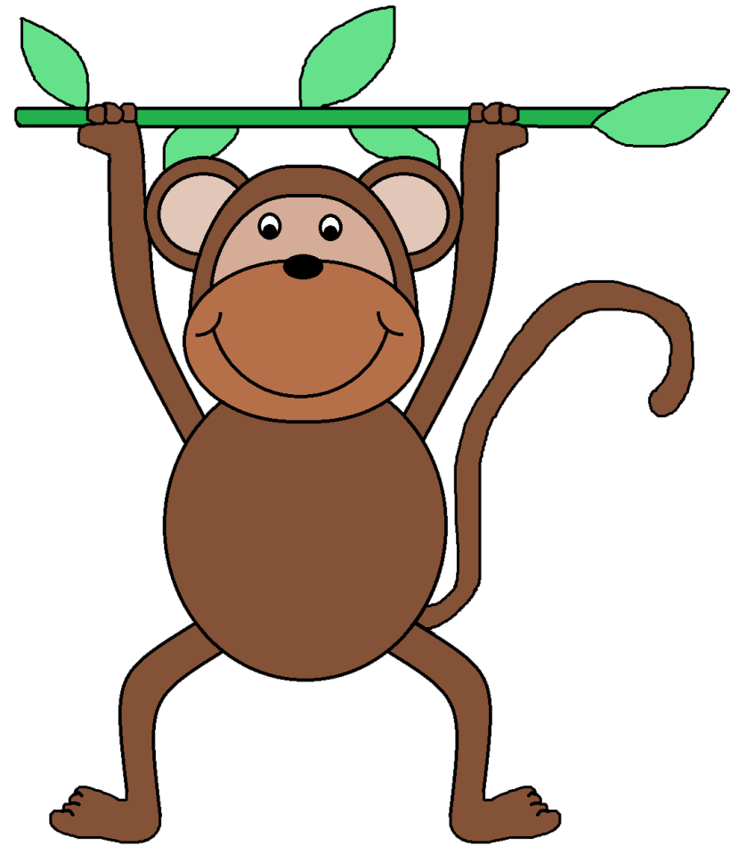 Monkey Clip Art Black And Whi - Clipart Monkey