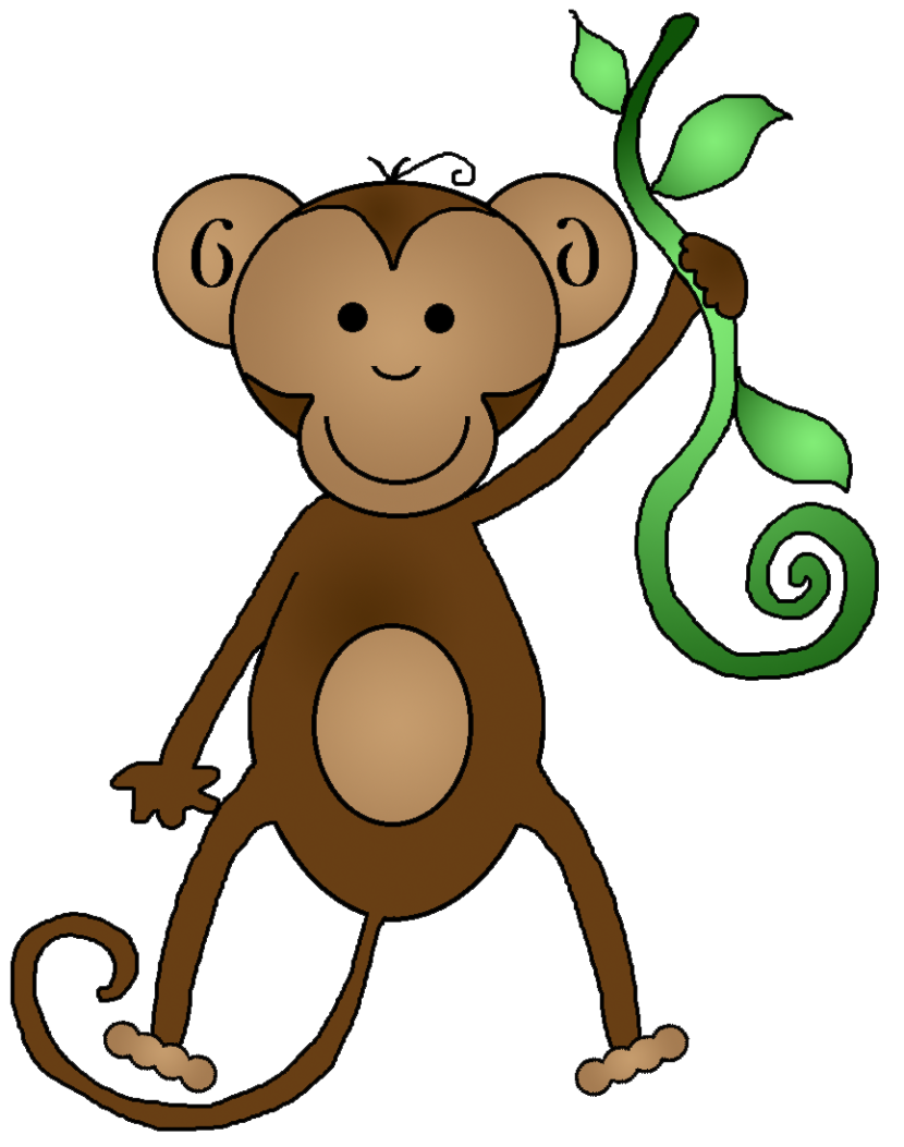Monkey Clip Art Black And Whi - Monkeys Clip Art