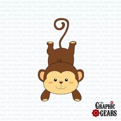 Monkey Clip Art Cute Baby Monkey Clip Art by GraphicGears, $2.00