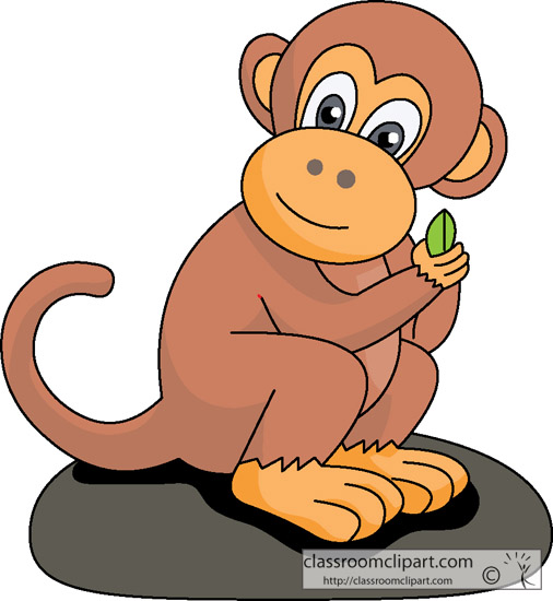 Hanging Baby Monkey Clipart F