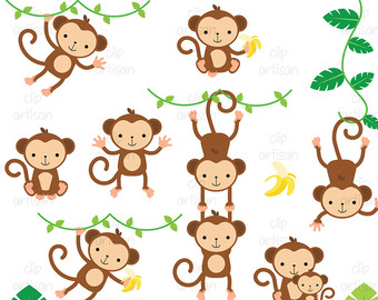 Monkey Clipart / Monkeys Clipart / Baby Monkey Clipart