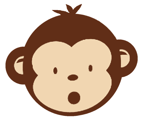 baby monkey clipart black and