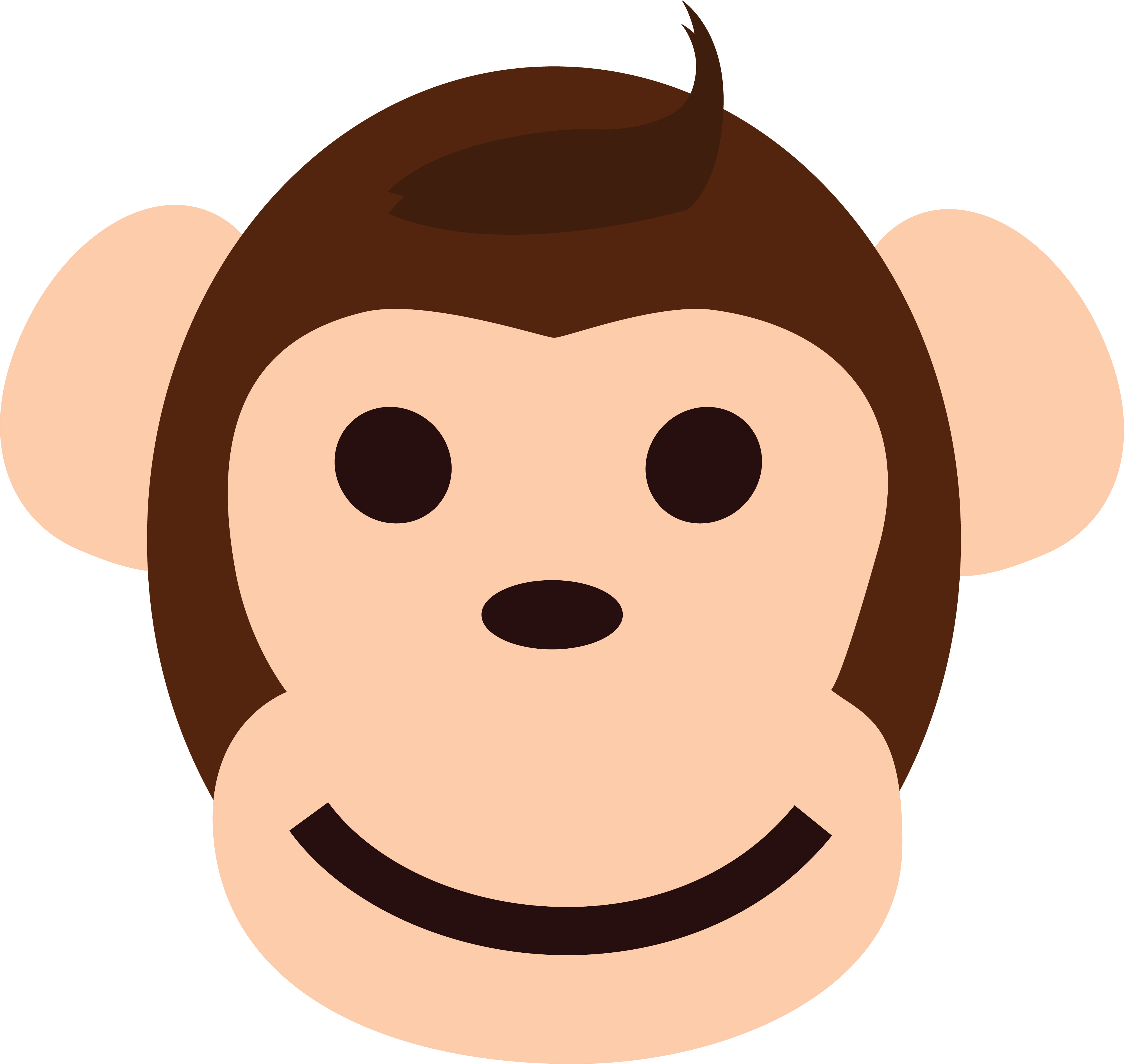 Free Clipart Of A happy monkey face #0001934 .