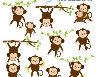 Monkeys Clipart Set - clip ar - Monkeys Clipart