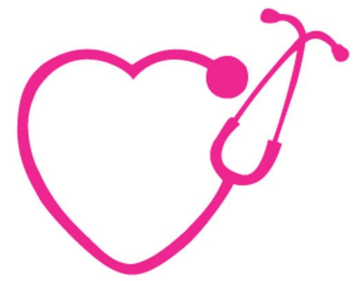 Monogram Heart Stethoscope . - Stethoscope Clipart