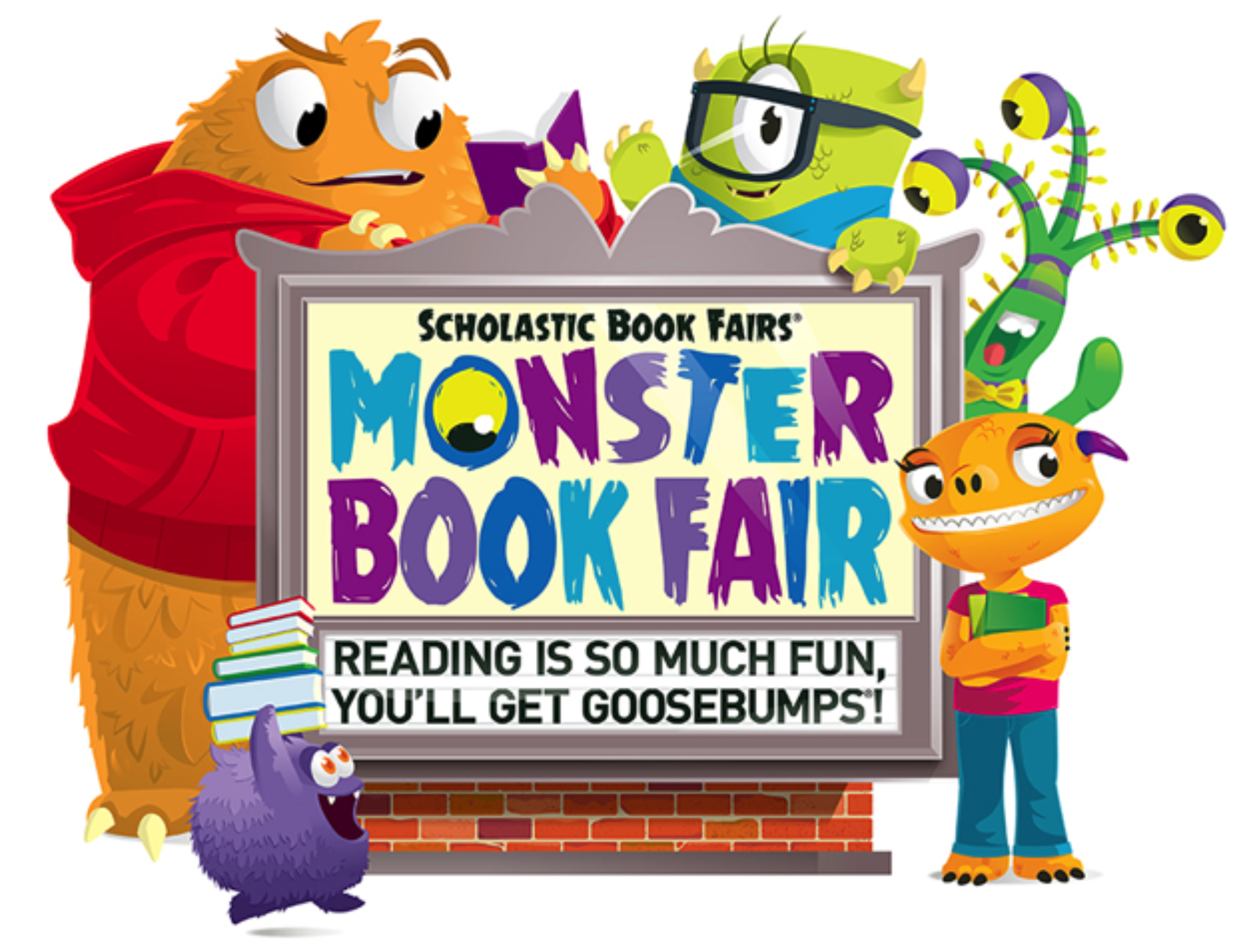 Monster Book Fair: Reading Is - Scholastic Book Fair Clip Art