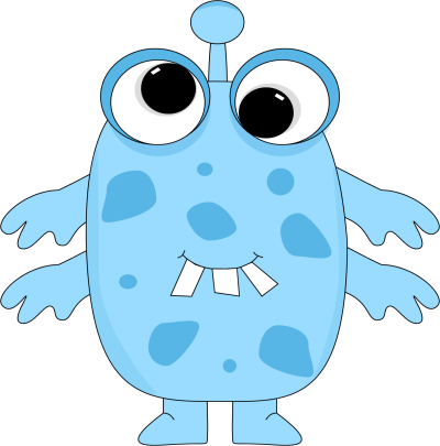 free cute monster clip art | Blue Monster Clip Art Image - blue monster  with big funny eyes, buck .