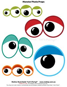Monster Eyes Printable Photo Props - for Photo Booth Fun. $3.00, via Etsy.