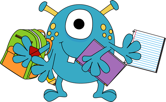 Monster Going to School - Clipart Monster