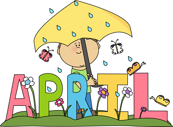 Month of April Rain - Month Clip Art