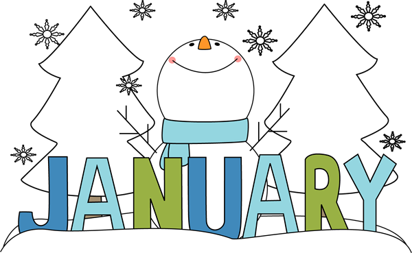 Month of January Snowman - January Clip Art