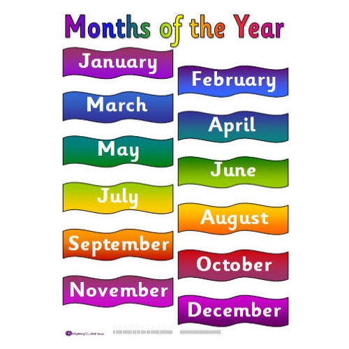 Months Of The Year Clip Art C - Month Clip Art