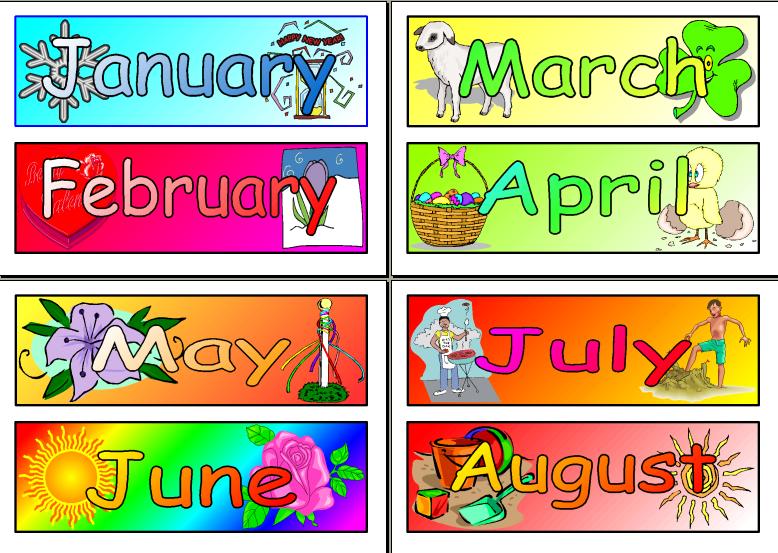 12 Months Of The Year Clipart
