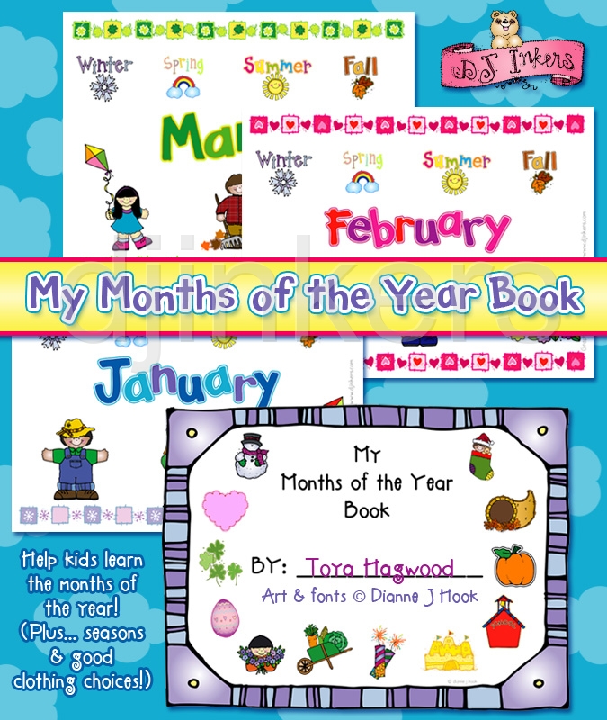 Months Of The Year Clipart My Months Of The Year Book