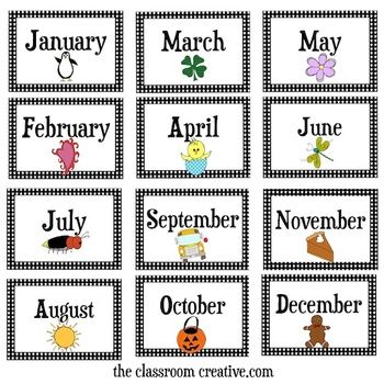Months Of The Year Flashcards - Months Of The Year Clipart