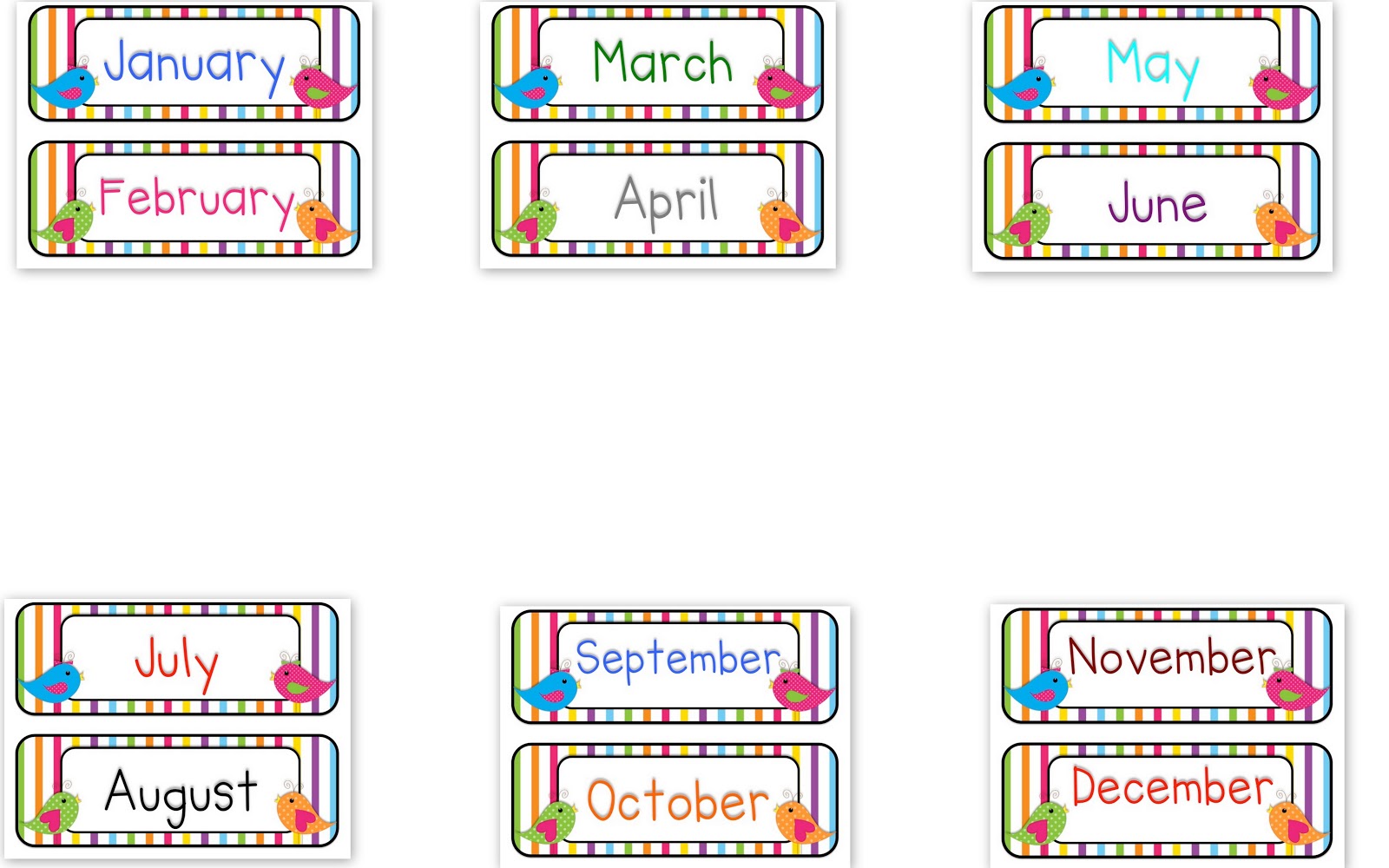 Months of The Year Clipart