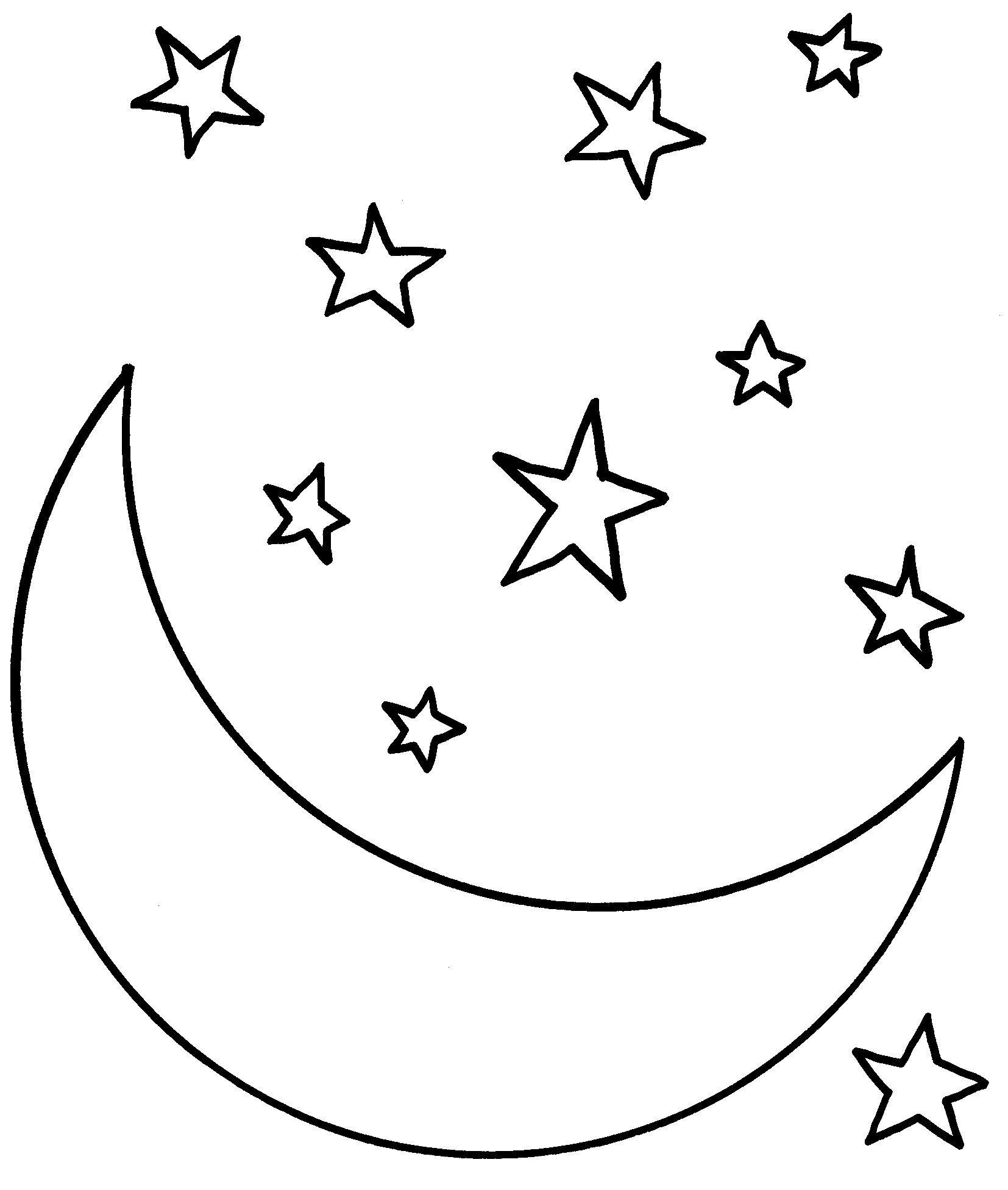 Moon And Stars Coloring Pages - Free Printable Coloring Pages