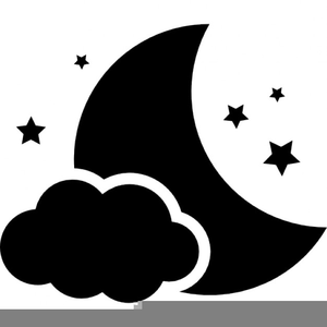 Black And White Moon And Stars Clipart Image