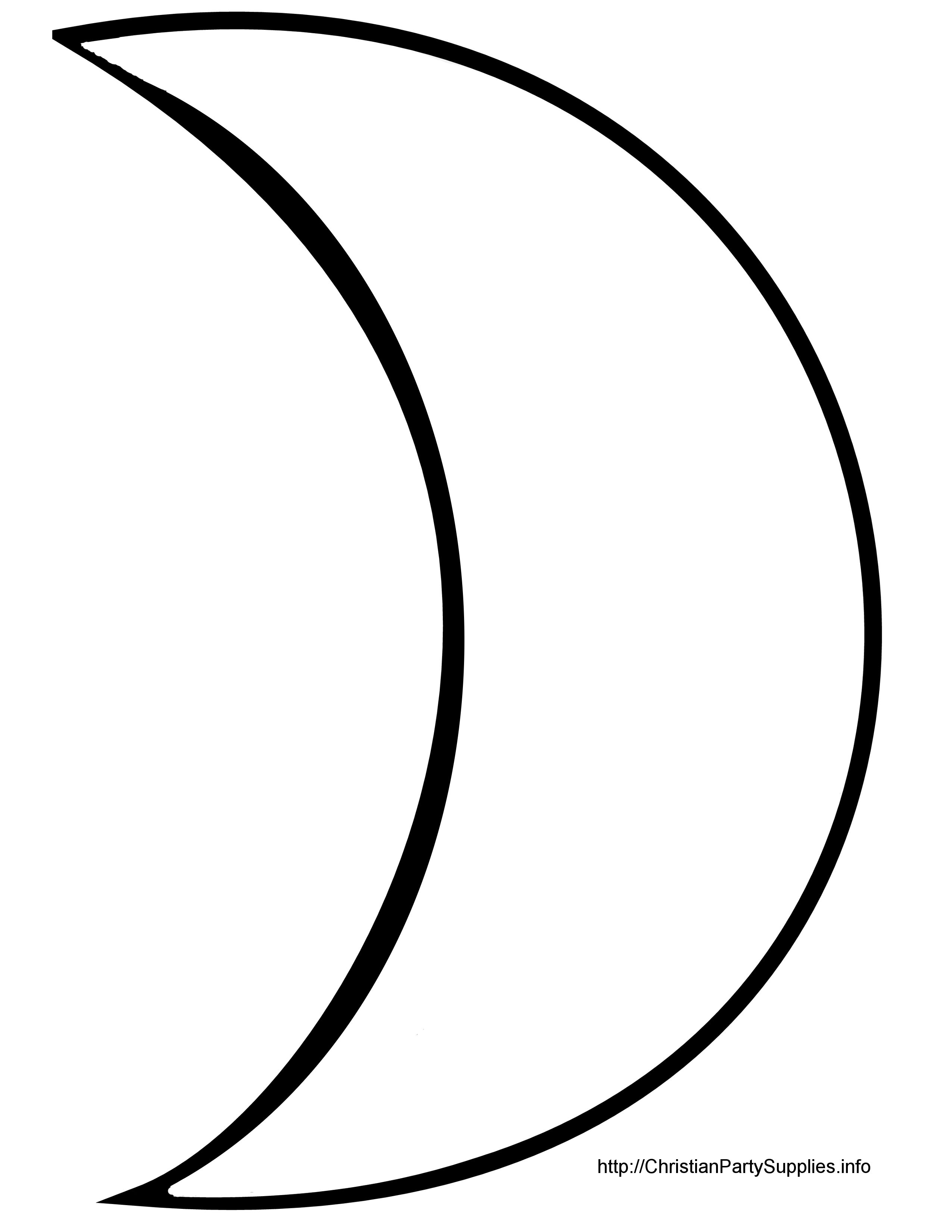 Moon Clipart Outline Crescent - Free Moon Clipart