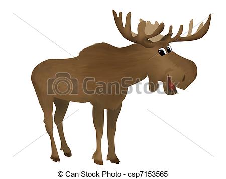 Moose Clipartby anortnik8/376; Moose - Childish illustration of a cute smiling moose