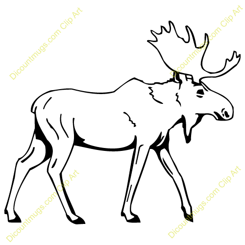 Moose Tracks Clip Art Mascot  - Clip Art Moose