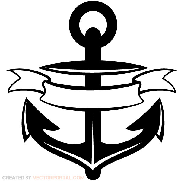 anchor clipart black and whit