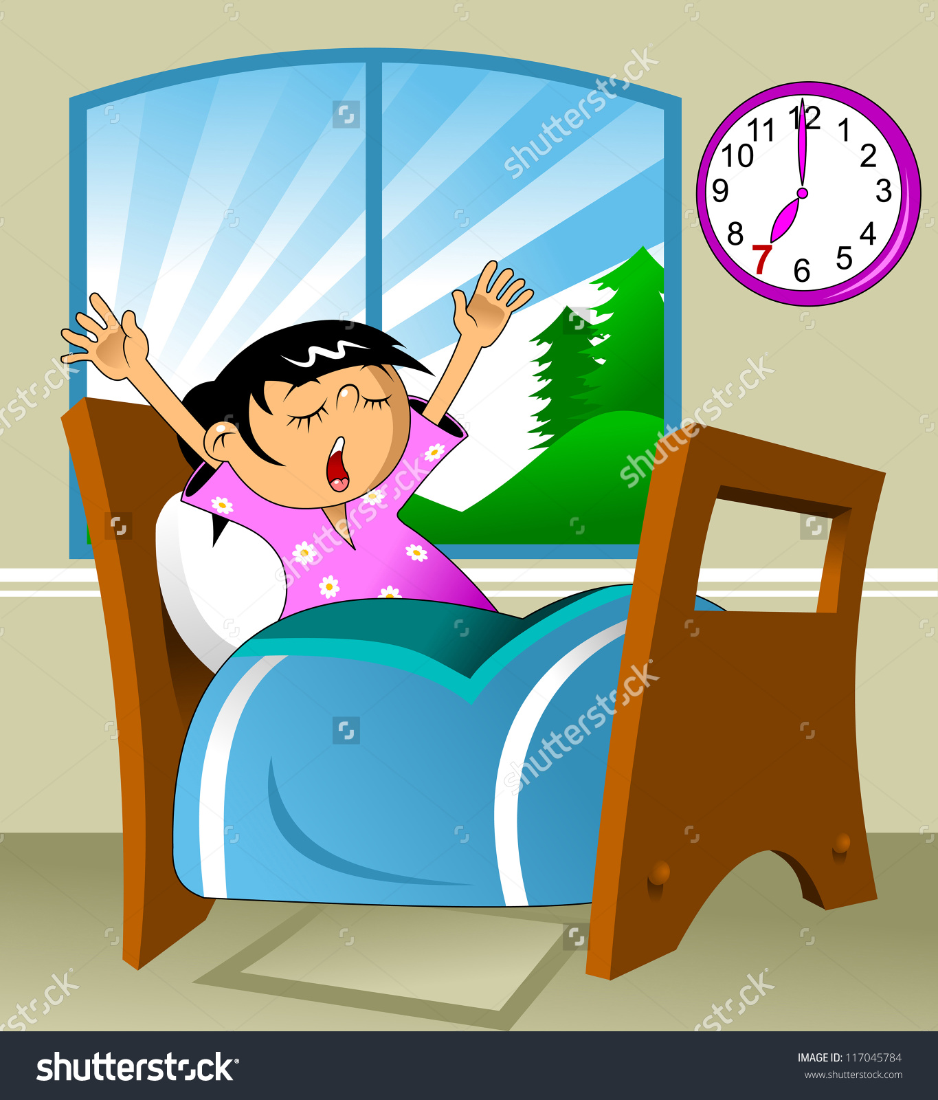 Girl Waking Up Clipart Girl W